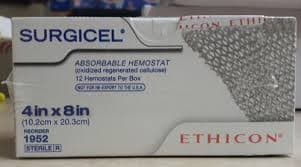 אריזת תחבושת Surgicel של Ethicon